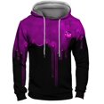 thumbnail image 6 of Men's Loose Fit Hoodie with Watercolor Print, Casual Long Sleeve Pullover Sweatshirt, Soft Brushed Fleece for Streetwear, Winter Comfort, Christmas Holiday Season,Pink,3XL, 6 of 6