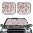 thumbnail image 2 of Naloa Flower Leaves Print 2-Piece Windshield Sunshade,Foldable Car Front Window Sun Shades,for Most Sedans SUV Truck-Large, 2 of 6