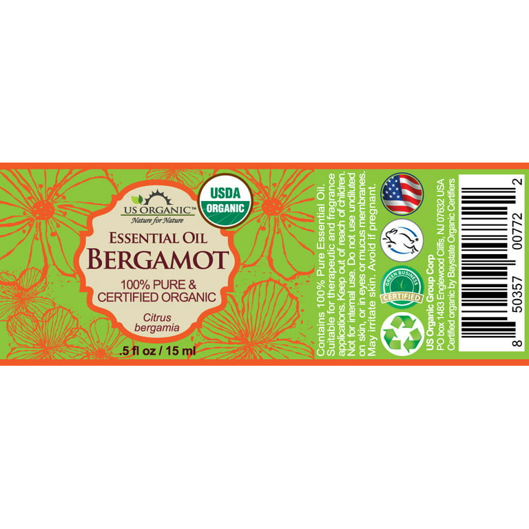 US Organic Bergamot Essential Oil, 100% Pure Certified USDA Organic – US  Organic