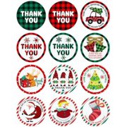 360PCS Christmas Buffalo Plaid Thank You Stickers, Christmas Thank You for Supporting My Small Business Stickers, Thanks You Sticker for Holiday Envelope Seals Greeting Cards Gifts