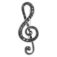 thumbnail image 1 of Broche à Épingle pour Femmes Collier de Note Musicale en Strass Bijou Broche de Note, 1 of 8