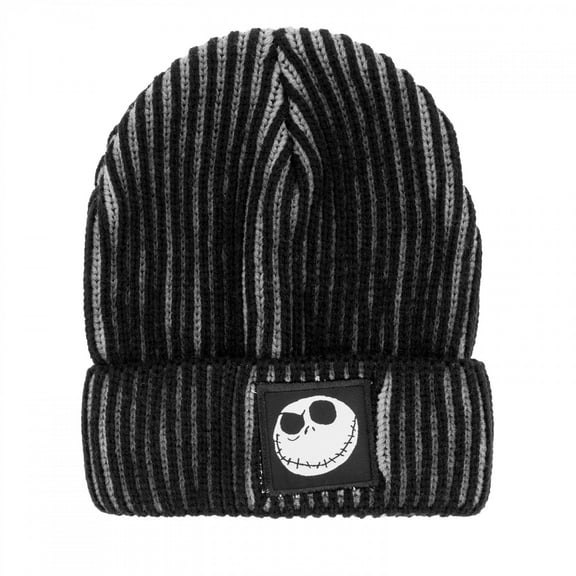 Nightmare Before Christmas Striped Jack Cuffed Beanie
