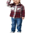 thumbnail image 2 of Family Matching Women Girls Flannel Plaid Jacket Shacket Long Button Down Shirt Coat, 2 of 5