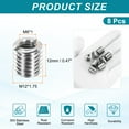 thumbnail image 2 of Thread Adapters Sleeve Reducing Nut, 8Pcs M12x1.75 Male to M6x1 Female Repairing Insert Nut Screw Reducer Conversion 303 Stainless Steel Fastener 12mm, 2 of 7