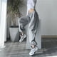 thumbnail image 1 of Pantalones deportivos holgados de pierna ancha, pantalones casuales grises, pantalones con puntera para mujer, 1 of 5