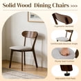 thumbnail image 2 of Jopath Set of 2 Dining Chairs with Upholstered, Kitchen Chair with Curved Backrest and Adjustable Foot Pads for Dining Room Kitchen Living Room(Walnut, Gray Cushion), 2 of 9
