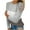 Gray, variant on LEAVINGSUO Clearance Fall Clothes for Women Fashion Clearance,Women Casual Color Blocking Round-Neck Lace Hollow Out Long Sleeve Pullover Slimming Blouse T-Shirt Tops Black L