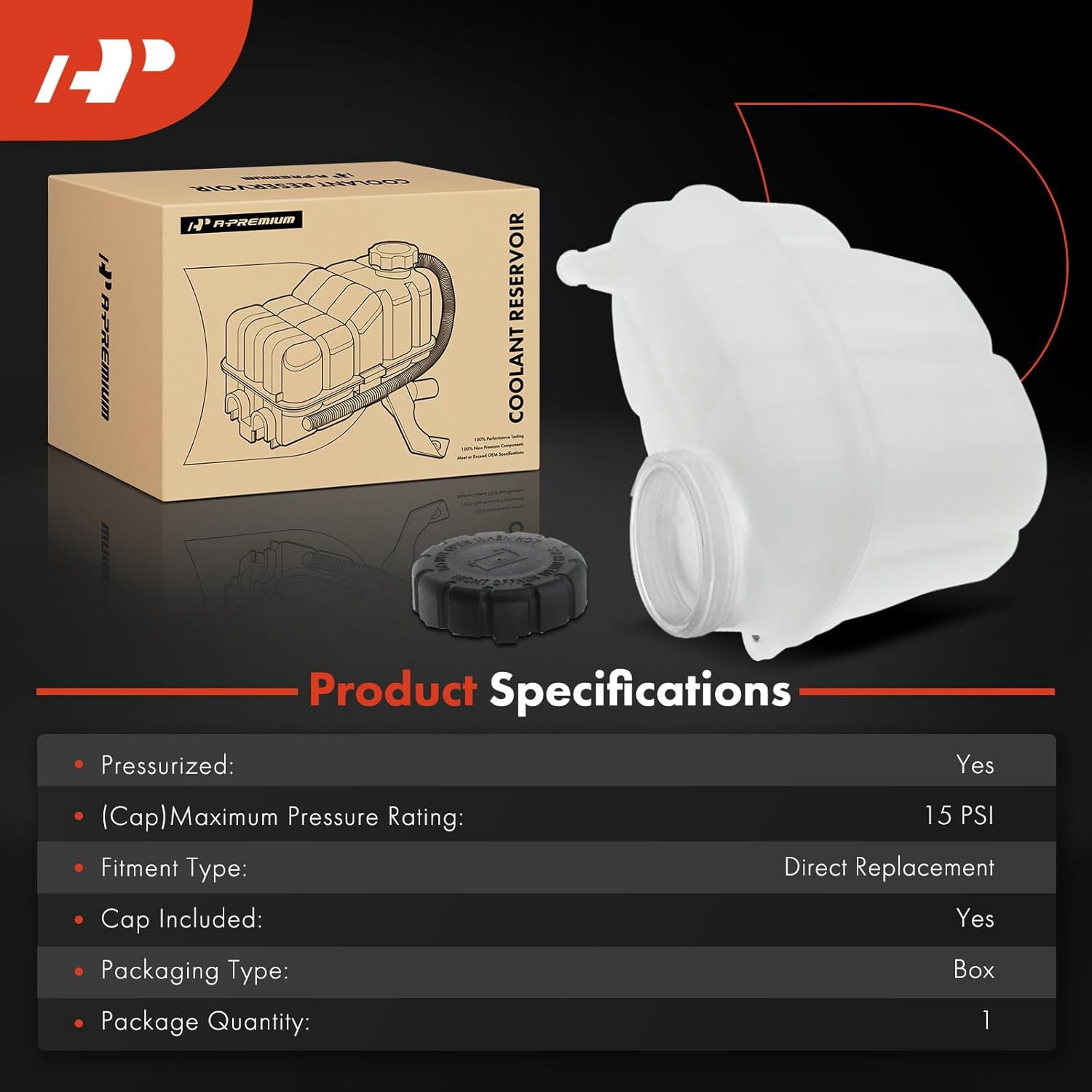 A-Premium Engine Coolant Expansion Tank with Sensor and Cap Compatible with Mercedes-Benz Metris 2016-2021 2.0L