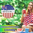 thumbnail image 4 of Chmadoxn Fourth of July Decorations Independence Day Wooden Hanging Crafts Home Holiday Decorations, Independence Day, 4 of 7