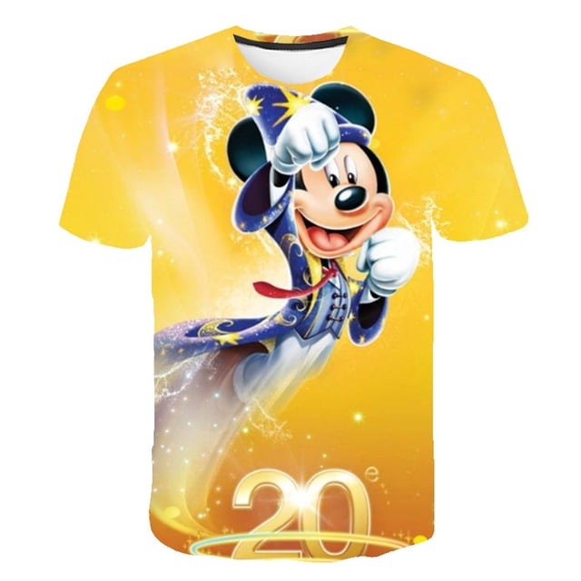 Camisetas de Anime Mickey Mouse 3D para niñas, ropa de dibujos animados para niños, disfraces de juegos, camisetas de la serie Disney, ropa para niños, camisetas 1-14 Y12T Gao Jinjia LED