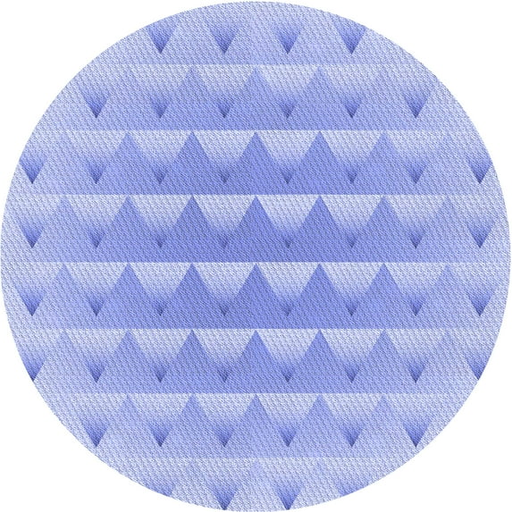 Ahgly Company Machine Washable Indoor Round Transitional Sky Blue Area Rugs, 7' Round
