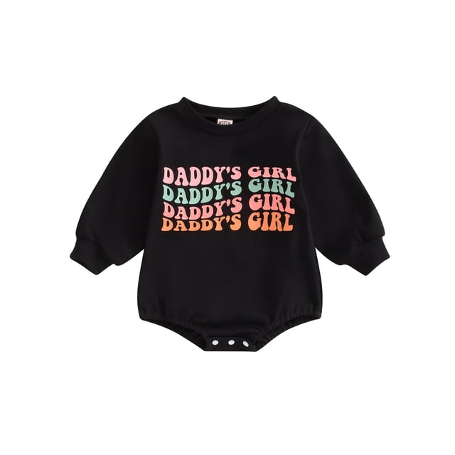 FAROOT Chandail en Molleton d'Automne pour Bébé Fille Combinaison Imprimé Lettre Col Rond Manches Longues Barboteuse Tout-Petit