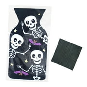 Way To Celebrate Halloween Skeletons Plastic Treat Bag, 5in x 9in