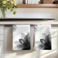 thumbnail image 7 of Grey Bohemian Kitchen Towels Set of 2, Boho Modern Floral Abstract Ombre White Absorbent Dish Towels for Kitchen, Microfiber Hand Towel, Quick Drying Tea Towel for Cleaning Decorative Dishcloths, 7 of 7