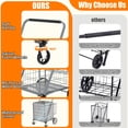 thumbnail image 3 of Large Grey Foldable Shopping Cart with 360 Degree Swivel Wheels and Double Basket for Groceries or Laundry, 3 of 7