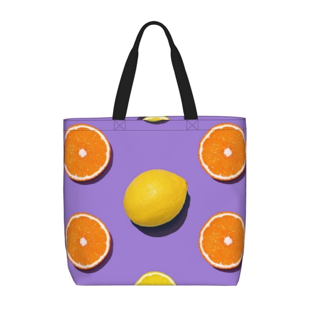 Easygdp Yellow Lemon And Orange Bolsa Tote para Mujer, Bolso de Hombro para Trabajo, Playa, Viajes, Compras y Supermercado