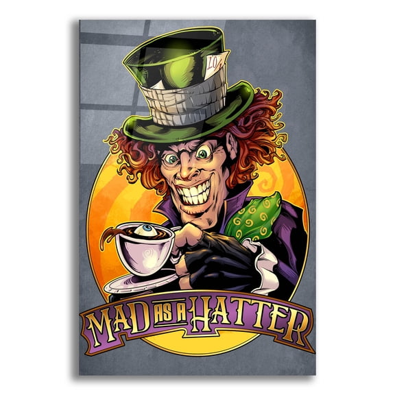 Epic Art 'Mad Hatter' by Flyland Designs, Acrylic Glass Wall Art, 16"x24"