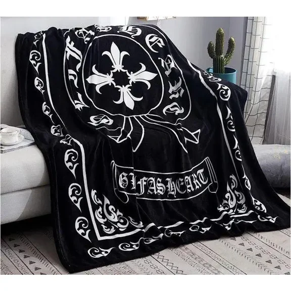 Throw Blanket Chrome Cross Heart Blanket Lightweight Napping Sofa Blanket Plush Flannel Blanket Quilt Durable Fleece Blanket warm nap blanket soft flannel shawl