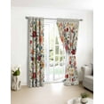 thumbnail image 3 of Watercolor Flowers Blackout Curtains for Bedroom/Living Room, Thermal Insulated Kitchen Curtains, Rustic Spring Floral Botanical Beige Grommet Darkening Window Treatment Drapes 52"x63"x2, 3 of 8