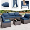 thumbnail image 3 of Kullavik 6 Pieces Patio Furniture Set Outdoor Sectional Ratten Wicker Sofa Set Patio Sofa Set Conversation Set with Thickened Cushion and Coffee Table,Navy Blue, 3 of 8