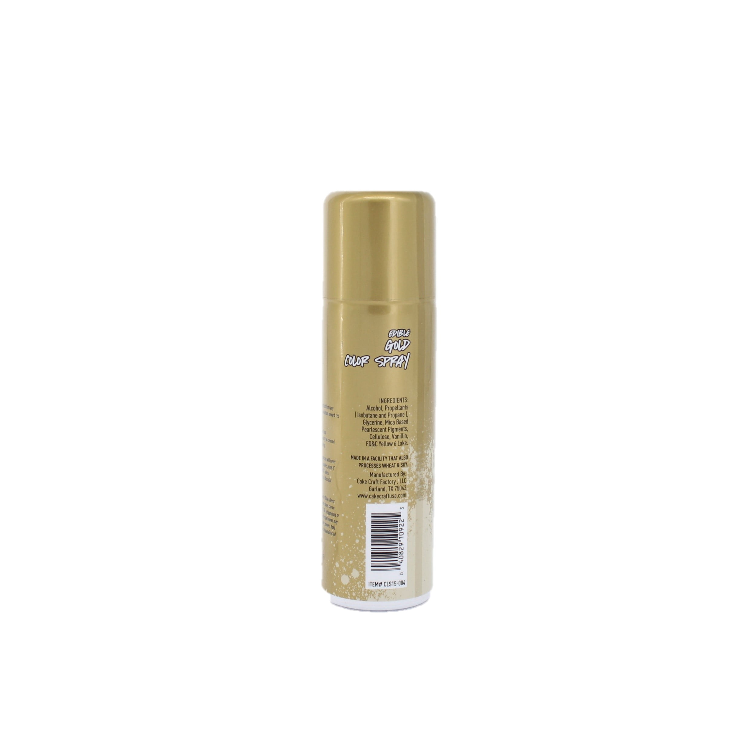 Cake Craft Edible Gold Color Spray – 1.5oz Can | Edible Metallic Food Spray for Cakes, Cupcakes, Cookies & More | Made in the USA | Adds Instant Shimmer & Shine