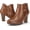 Brown-2, variant on Pennysue Women's Thin Chunky Heel Ankle Booties Brown Zipper Short Boots For Women Size 8.5