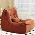 thumbnail image 5 of NBLDGT Bean Bag Chair for Adults, Single Lounge Chair with Lumbar Pillow, Comfy Floor Sofa with High-Resilience Foam, Lazy Accent Chair for Living Room, Bedroom, Apartment, Or Reading Corner, Orange, 5 of 11