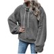 thumbnail image 4 of Sudadera con capucha para mujer, abrigo de invierno cálido con bolsillos de lana, prendas de vestir, Tops sólidos Pompotops gfhjh12524, 4 of 7