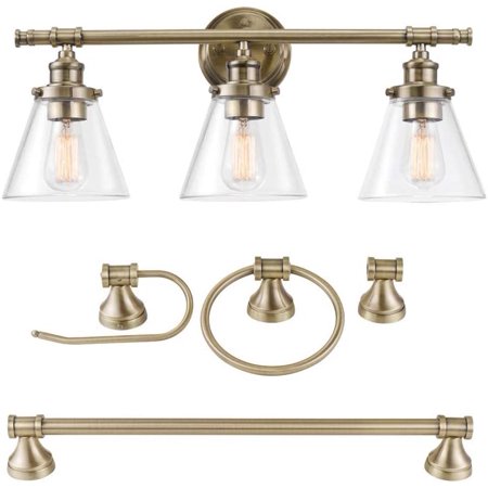 

Globe Electric 51381 Parker Vanity Light 3 Bath Set Brass