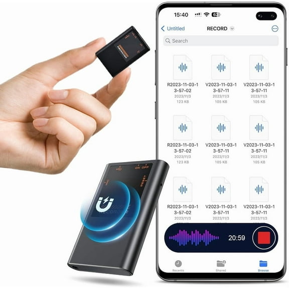 Digital Voice Recorder with Playback, 64GB Magnetic Voice Activated Recorder, MP3 Records Recording Device for Lectures Meetings Interviews, Audio Recorder Device