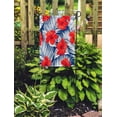 thumbnail image 2 of KDAGR Green Hibiscus Tropical Flowers and Palm Leaves on Pattern Aloha Garden Flag Decorative Flag House Banner 12x18 inch, 2 of 2