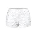 thumbnail image 5 of CIENVNSTG Women's Sparkly Glitter Sequin Shorts Elastic Waist Low Rise Party Bottoms for Festival Celebrations And Night Themed Events White White L, 5 of 7