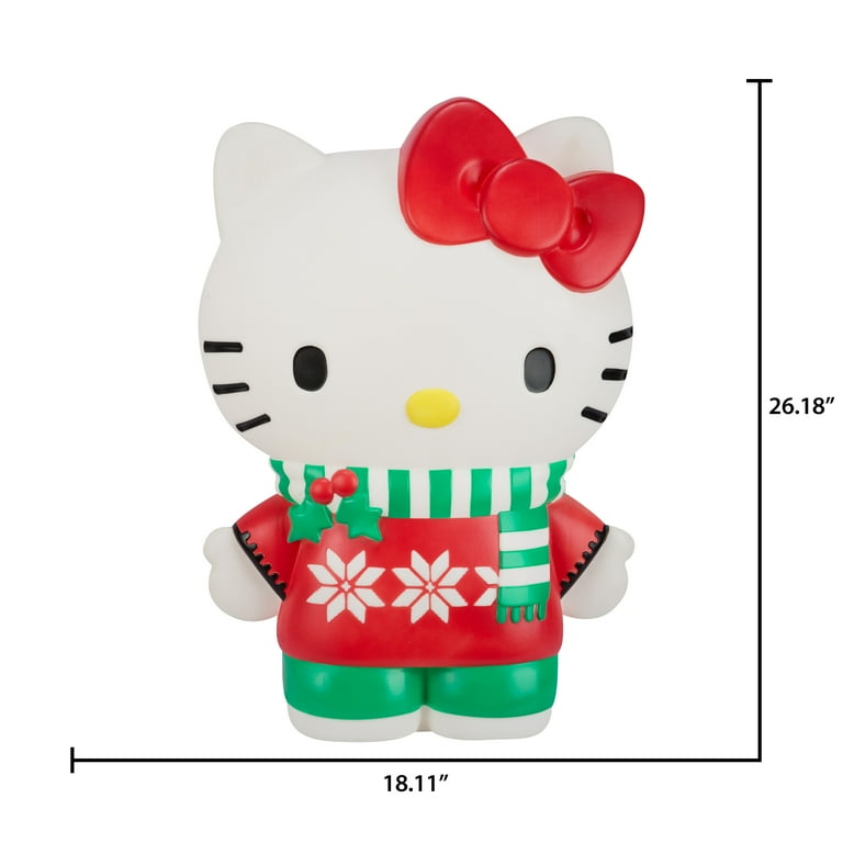 26in Christmas Blow Mold Decor Hello Kitty in Sweater Christmas