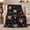 Mystic Cat Faces, variant on Celestial Black Cat Starry Night Pattern, Festive Pet Portrait Pattern, Warm Flannel Blanket for Living Room and Bedroom, Cat Lovers Just Because Gift, Pet Lover Home Decor