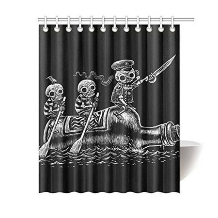 Gckg Human Skeleton Shower Curtain Funny Sailors Skull