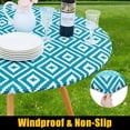 thumbnail image 2 of decorUhome Vinyl Tablecloth for Round Tables, Waterproof Fitted Table Cloth, Elastic Plastic Table Cover for Dining and Outdoor(60R,Teal), 2 of 7