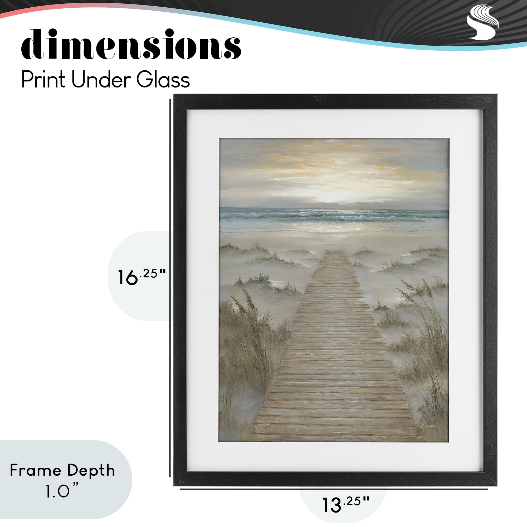 Stupell Industries The Path Towards Sunrise Black Framed Print Under Glass, design by Georgia Janisse