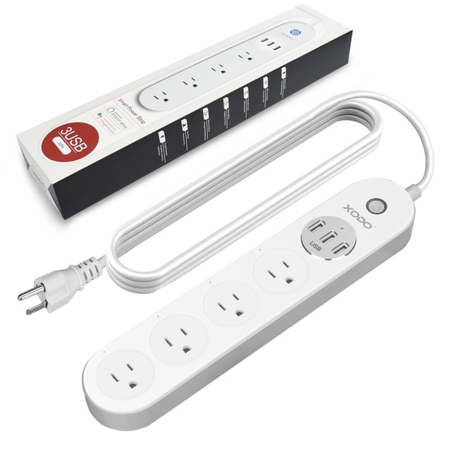 XODO WP4 Wi-Fi Smart Power Outlet Strip, Protector contra sobretensiones, Conector USB