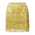 thumbnail image 4 of Women Belly Dance Hip Skirt Tassel Scarf Sequin Wrap Rave Costume ，Gold, 4 of 7