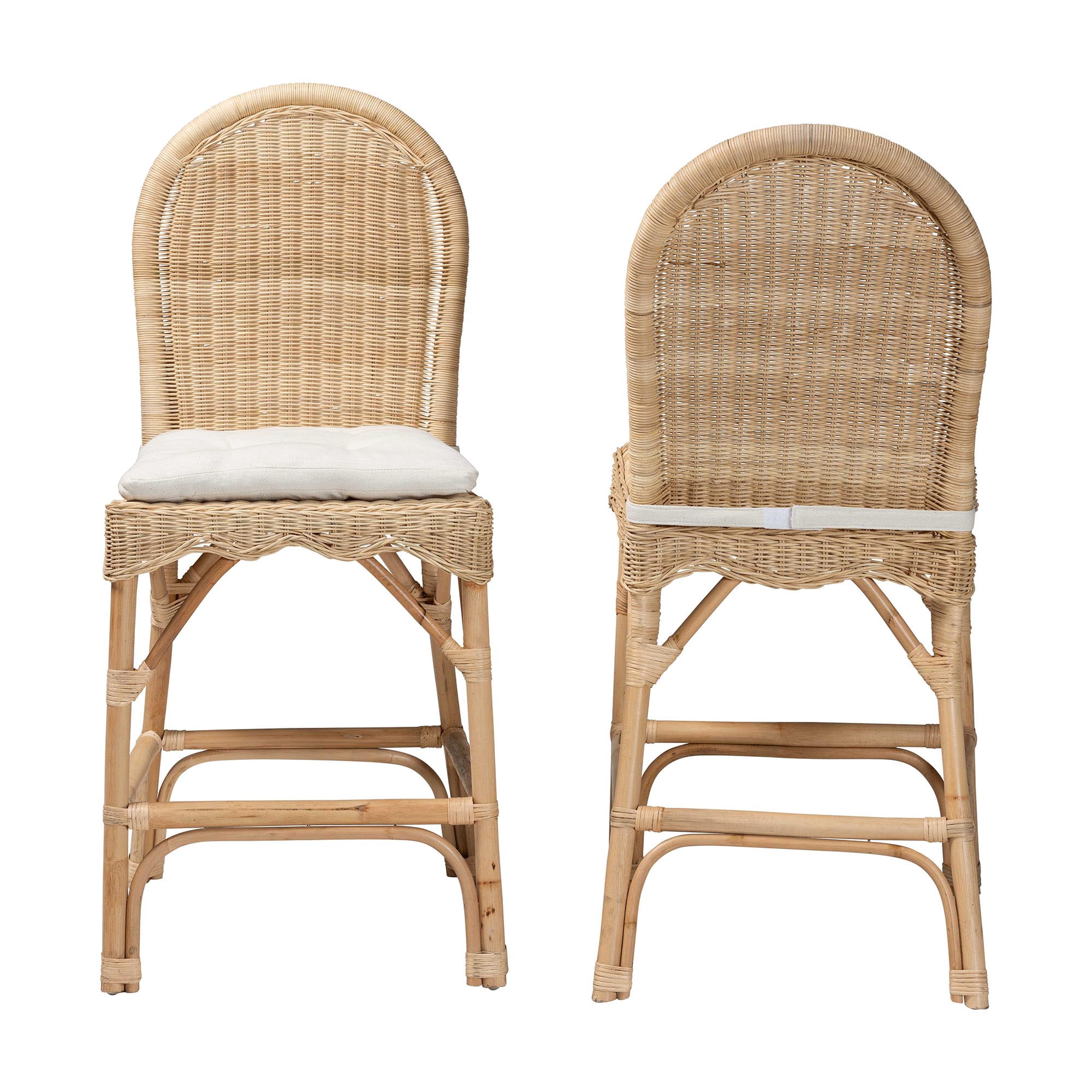 bali & pari Bilu Boho Counter Stool, 2-Piece, Natural
