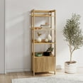 thumbnail image 4 of Mainstays 4-Shelf Reeded Bookcase with Drawer, Natural Teak, 4 of 14