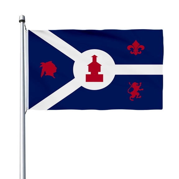 Aihccy Fort Wayne, Indiana Flag with Brass Grommets Size - 3x5Ft