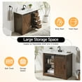 thumbnail image 7 of 36 Inch Bathroom Vanity with Sink Combo, Farmhouse Single Sink Cabinet, Freestanding Modern Bathroom Storage Vanity Cabinet w/Sliding Barn Door, 4 Drawers & Adjustable Shelves (Rusty Brown), 7 of 7