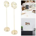 thumbnail image 4 of Table Card Decor, Metal Steady Table Number Holder Electroplating Technology  Performance Semicircle Convex Design  For Anniversary Party For Wedding Office Gold, 4 of 8