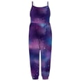 thumbnail image 2 of Jewelreauty Toddler Baby Girl One Piece Jumpsuits Sleeveless Strap Galaxy Rompers Summer Outfits with Pockets (1-2 Years, Purple), 2 of 5