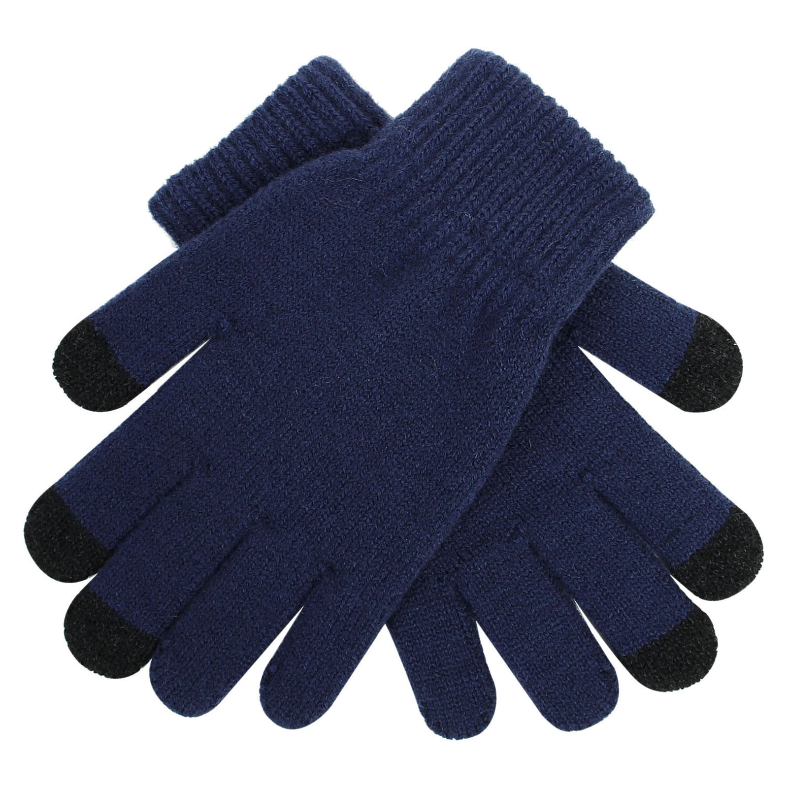 WTXUE Beanie, Gloves for Women Winter Womens Warm Hat Thick Hat Warm Soft with Gloves Knitted Knit Ski Cuff Baseball Caps Gloves with Touchscreen Fingers, Navy