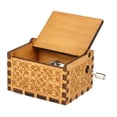 thumbnail image 1 of Caja de música de la canción del tema de madera de la vendimia Caja de música de grabado tallada a m Abanopi Titular de la música, 1 of 7