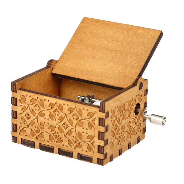 Caja de música de la canción del tema de madera de la vendimia Caja de música de grabado tallada a m Abanopi Titular de la música