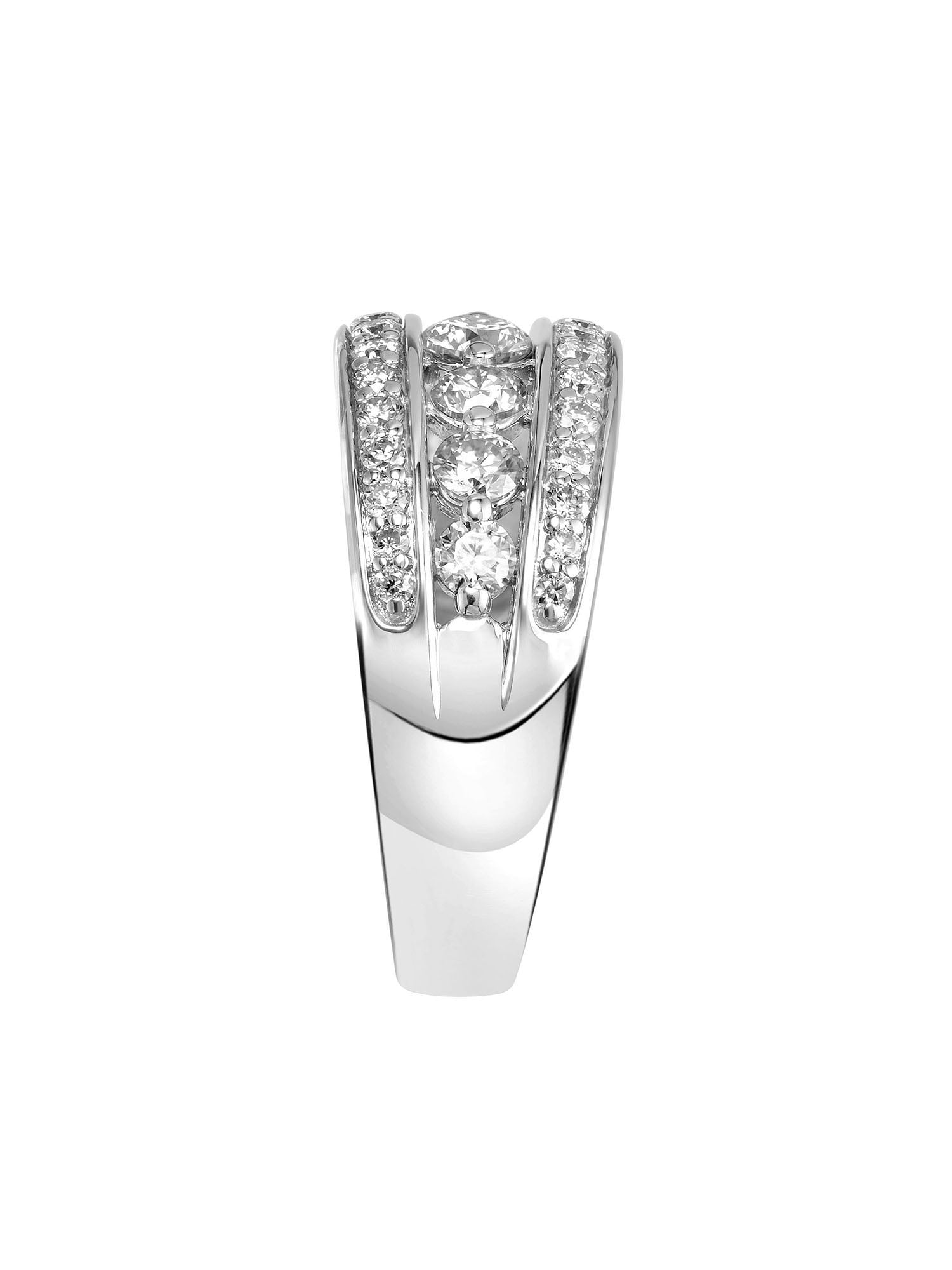 1 Carat DEW Moissanite Sterling Silver Three-Row Anniversary Band