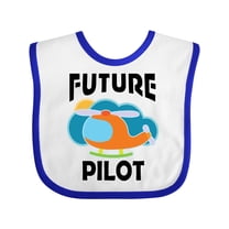 Inktastic Future Pilot Helicopter Boys or Girls Baby Bib